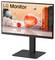 LG-Monitor, der eine helle, abstrakte 3D-Kunst mit schwebenden Kugeln und geometrischen Formen in einer futuristischen Umgebung zeigt.