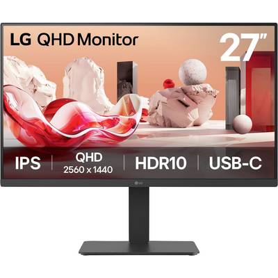 LG QHD Monitor mit 27-Zoll-Display, IPS-Technologie, QHD-Auflösung von 2560x1440, HDR10 und USB-C-Konnektivität in einem eleganten Design.