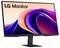 LG-Monitor mit elegantem Design, zeigt einen bunten abstrakten Hintergrund auf dem Bildschirm.