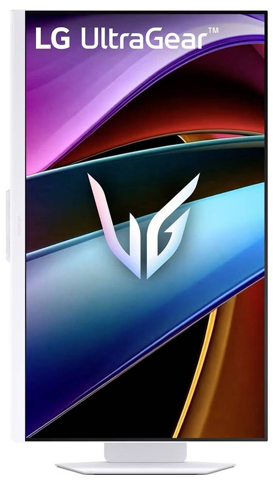 Ein Werbebild eines LG UltraGear-Monitors, das sein elegantes Design und seine lebendige Farbdarstellung präsentiert und die Gaming-Leistung hervorhebt.