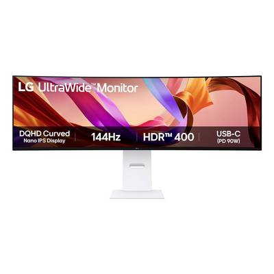 LG UltraWide Monitor mit lebendigen Farben und Funktionen: DQHD Curved Nano IPS-Display, 144 Hz, HDR 400, USB-C (PD 90 W).