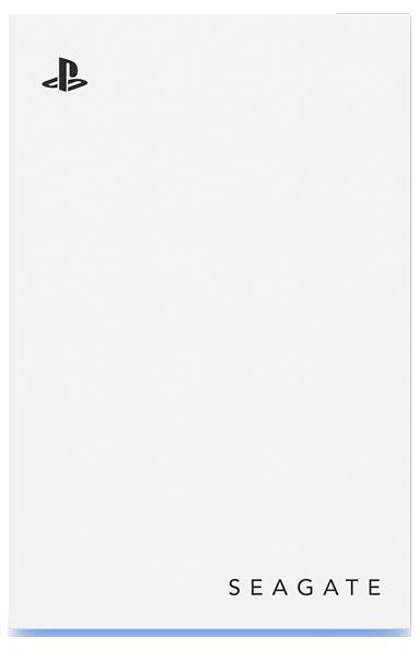 Externe Festplatte mit 'PlayStation'-Logo und 'Seagate'-Branding auf weißem Hintergrund.