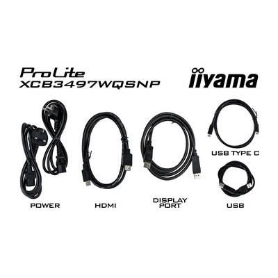 Iiyama ProLite XCB3497WQSNP-B1 LED-Monitor EEK F (A - G) 86.4 cm (34 Zoll) 3440 x 1440 Pixel 21:9 0.4 ms DisplayPort VA -11