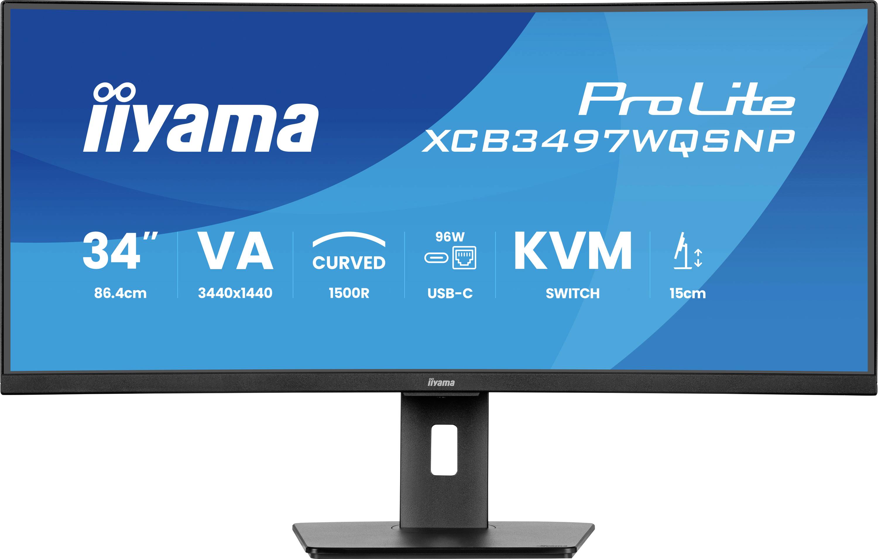 Iiyama ProLite XCB3497WQSNP-B1 LED-Monitor EEK F (A - G) 86.4 cm (34 Zoll) 3440 x 1440 Pixel 21:9 0.4 ms DisplayPort VA -0