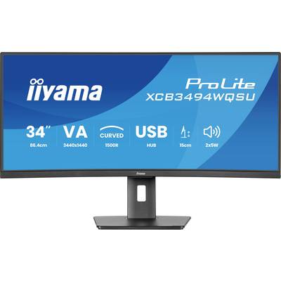 Iiyama ProLite XCB3494WQSU-B1 LED-Monitor EEK F (A - G) 86.4 cm (34 Zoll) 3440 x 1440 Pixel 21:9 0.4 ms DisplayPort VA L-0