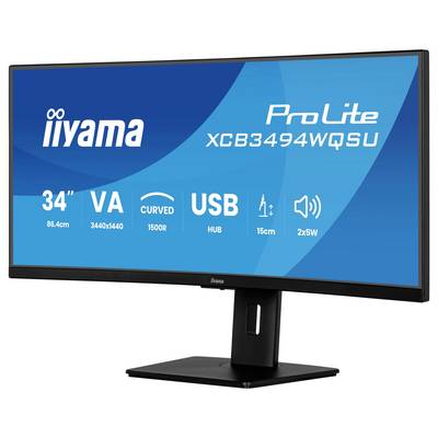 Iiyama ProLite XCB3494WQSU-B1 LED-Monitor EEK F (A - G) 86.4 cm (34 Zoll) 3440 x 1440 Pixel 21:9 0.4 ms DisplayPort VA L-2
