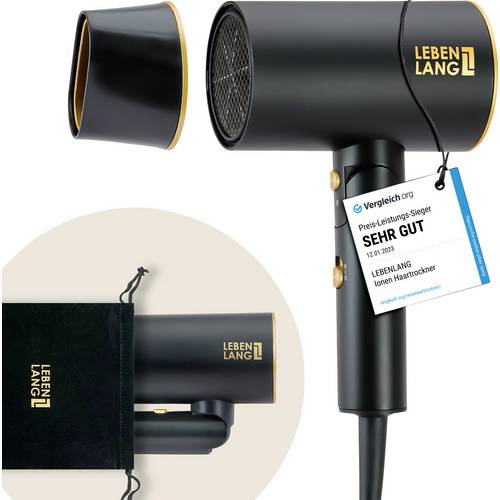 Lebenlang LBH3088G Haartrockner Schwarz/Gold