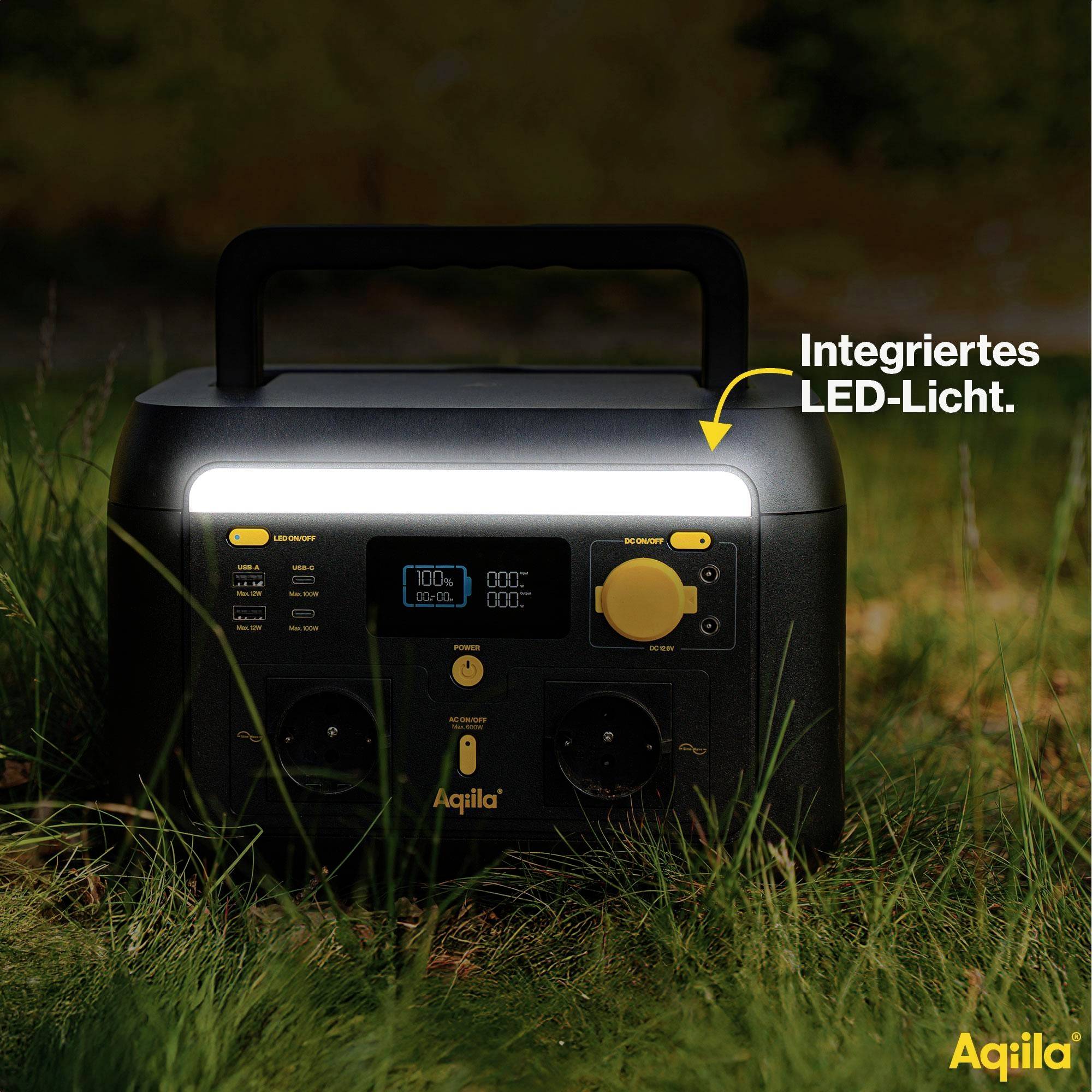 Aqiila S600V2 Powerstation 20 Ah LiFePO 4 Schwarz, Gelb LED Taschenlampe-13