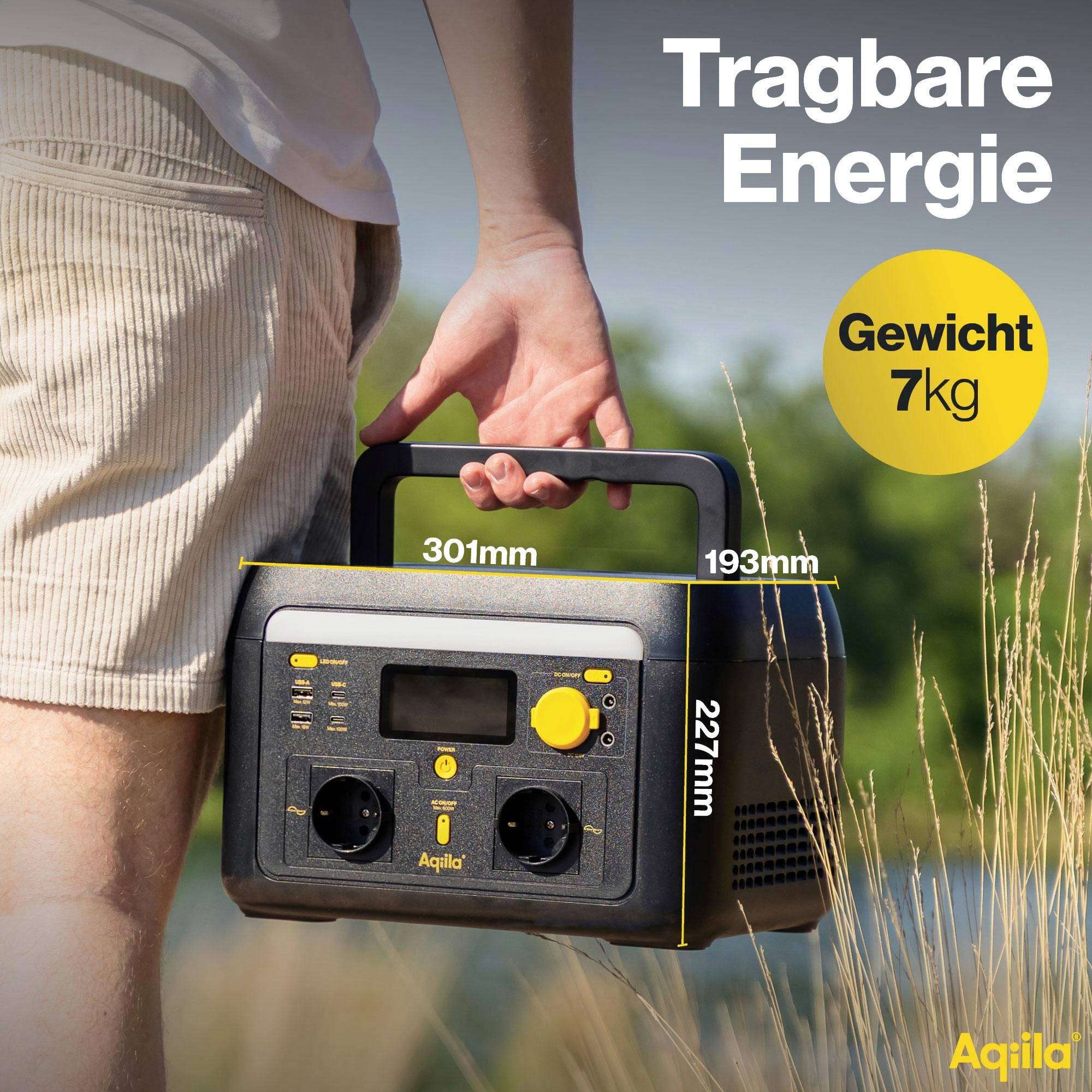 Aqiila S600V2 Powerstation 20 Ah LiFePO 4 Schwarz, Gelb LED Taschenlampe-17