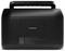 Schwarze Powerbank mit Griff, Frontplatte hat eine Klappe. Text enthält Modell 'Powerbird S600V2'. QR-Code und Spezifikationen sichtbar.