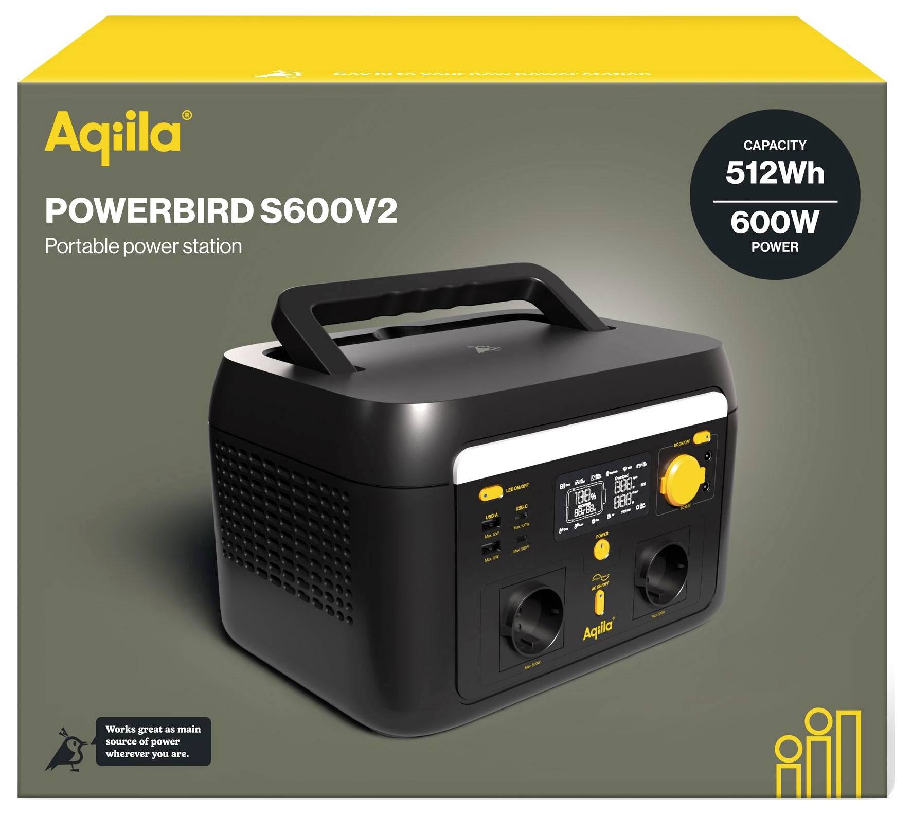 'Aqiila POWERBIRD S600V2 Mobiler Stromgenerator'