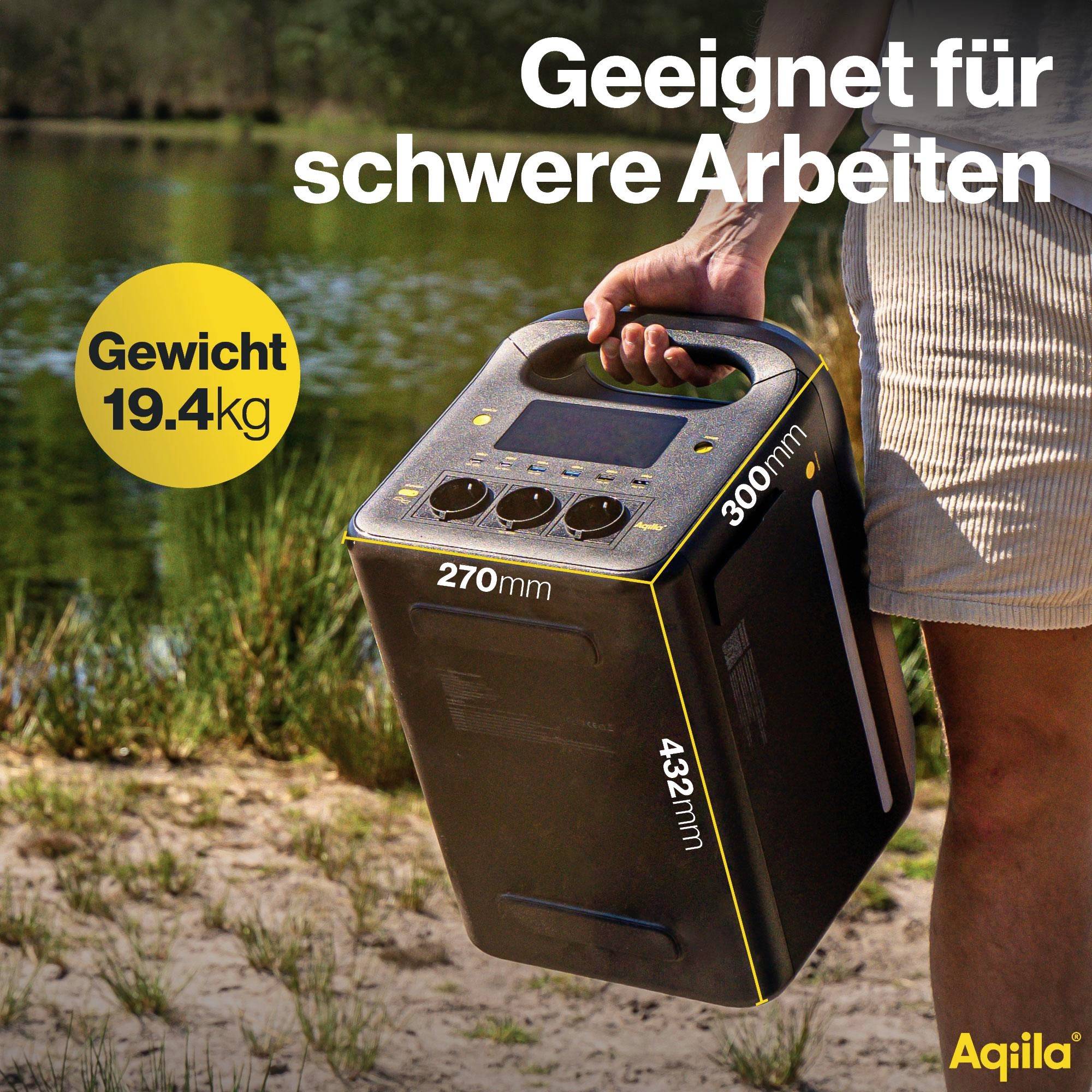 Aqiila S1800V2 Powerstation 24 Ah LiFePO 4 Schwarz, Gelb Statusanzeige, LED Taschenlampe-11