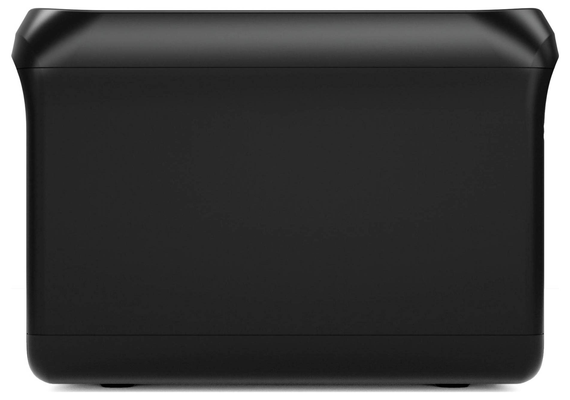 Ein schlankes, schwarzes rechteckiges elektronisches Gerät mit glatten Kanten und minimalistischem Design. Keine sichtbaren Merkmale auf der Oberfläche.