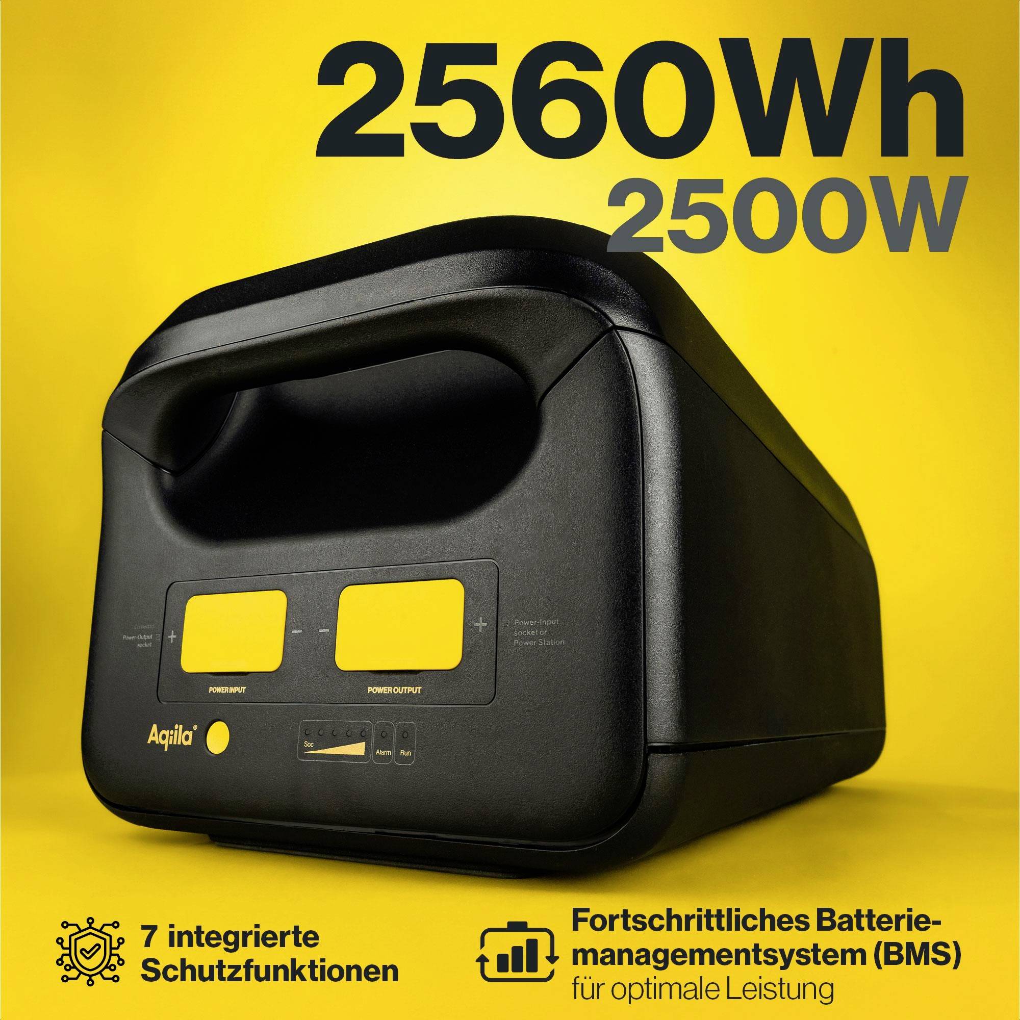 Aqiila Aqiila Erweiterungsbatterie – Powerbird S2500EXP Akkupack 50 Ah LiFePO 4 Schwarz-8