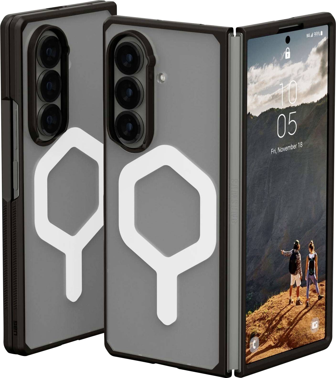 Urban Armor Gear Mouve Case Samsung Galaxy Z Fold7 Transparent, Schwarz mit Magnet-Modul 214505114343