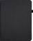 Ein schwarzes Tablet-Etui in geschlossener Position mit einem einfachen, cleanen Design.