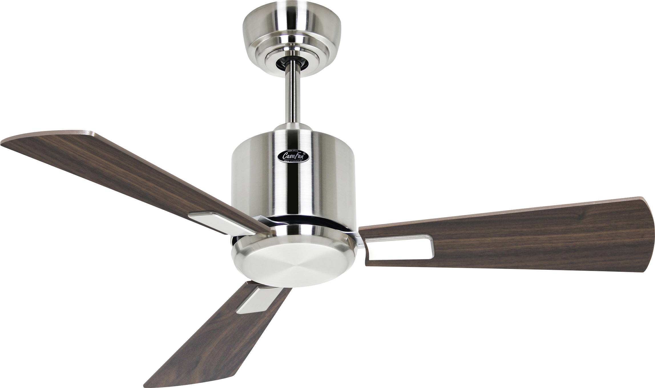 Thumbnail - CasaFan ECO NEO III 92 BN-NB/KI WiFi Flügel Nussbaum/Kirsche Deckenventilator 12 W (Ø x H) 92 cm x 360 mm Chrom (gebürst...