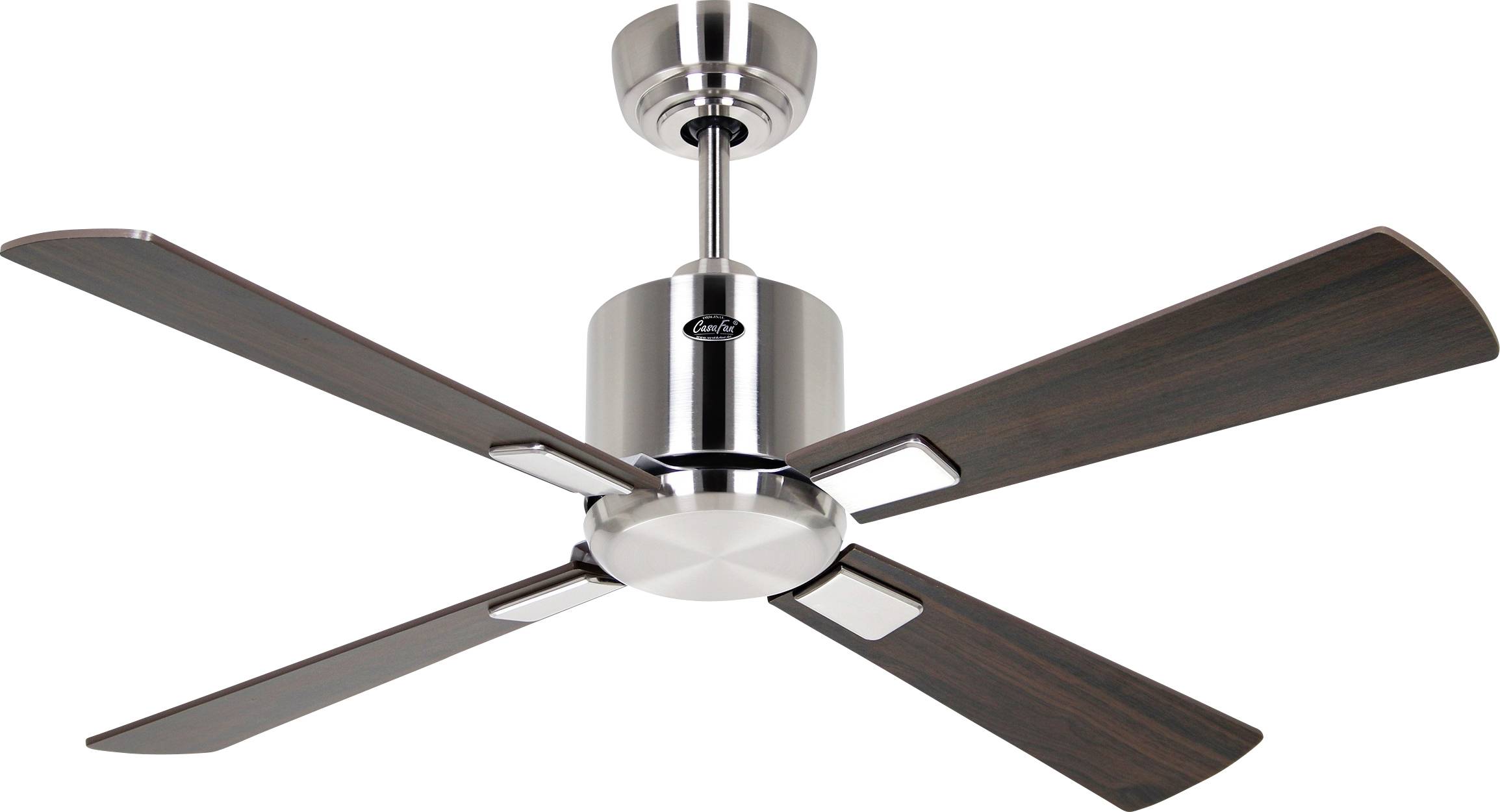 Thumbnail - CasaFan ECO NEO III 103 BN-NB/KI WiFi Flügel Nussbaum/Kirsche Deckenventilator 16 W (Ø x H) 103 cm x 360 mm Chrom (gebür...