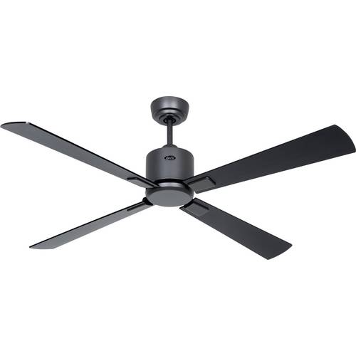 Thumbnail - CasaFan ECO NEO III 132 BG-SW/TK WiFi Flügel Schwarz/Teak Deckenventilator Basalt-Grau mit Fernbedienung, Timer, Winterb...