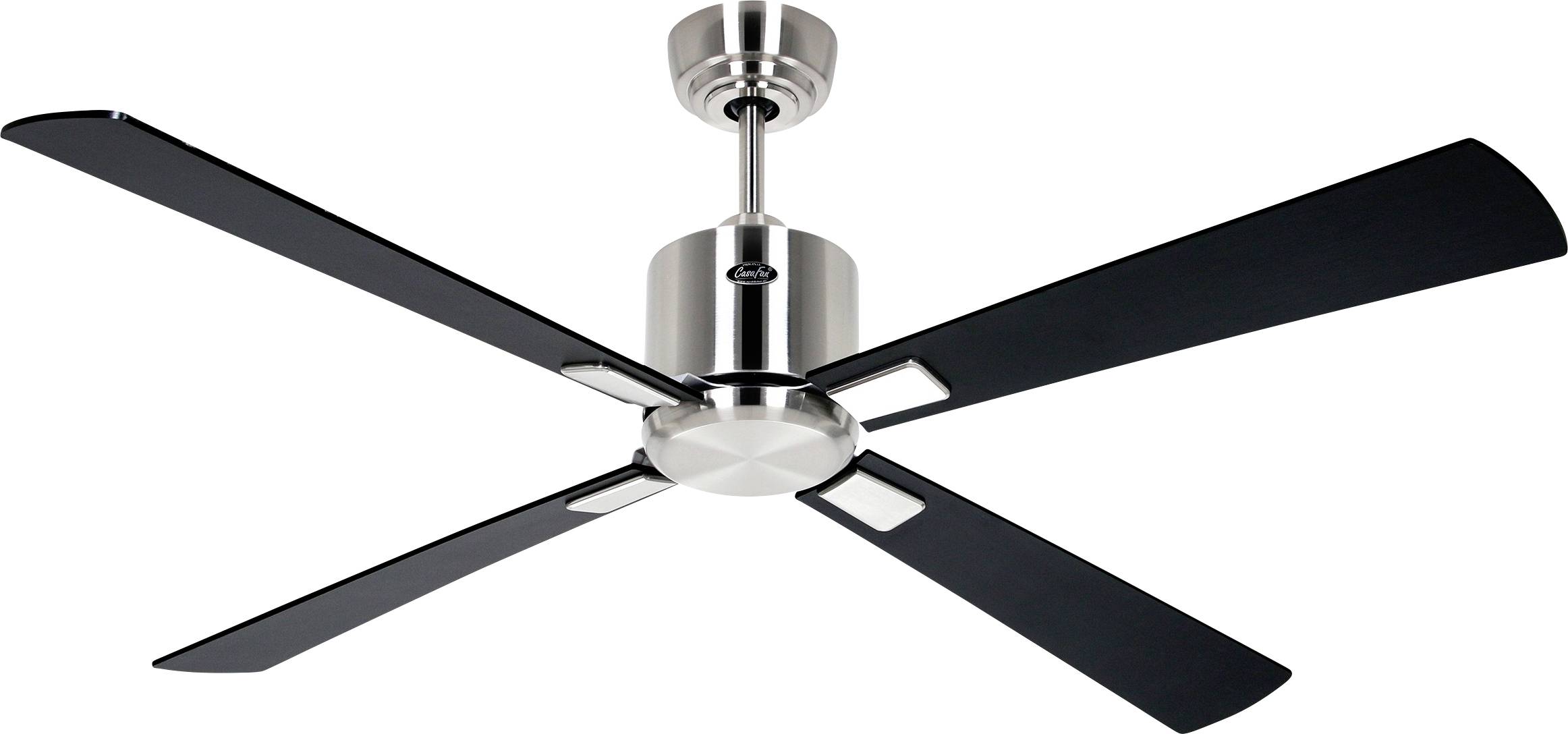 Thumbnail - CasaFan ECO NEO III 132 BN-SW/TK WiFi Flügel Schwarz/Teak Deckenventilator 27 W (Ø x H) 132 cm x 360 mm Chrom (gebürstet...