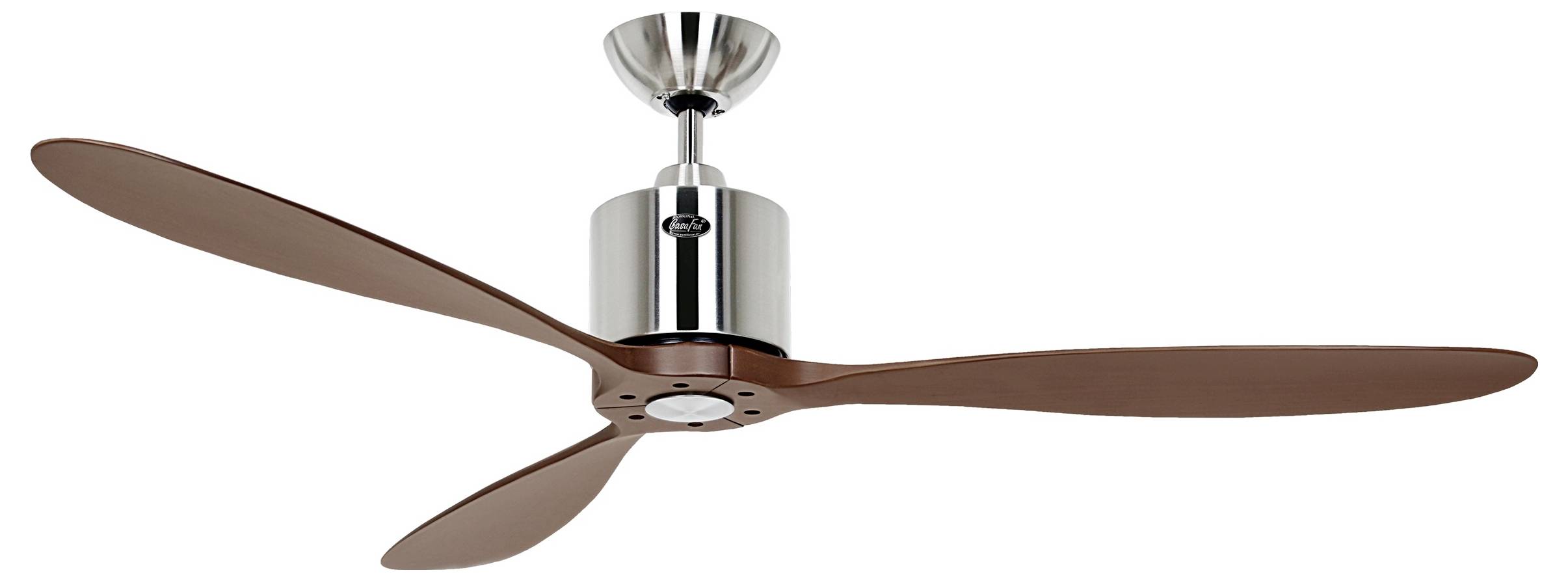 CasaFan AEROPLAN ECO 132 BN-NB Flügel Massivholz Nussbaum Deckenventilator 27 W (Ø x H) 132 cm x 310 mm Chrom (gebürstet-2