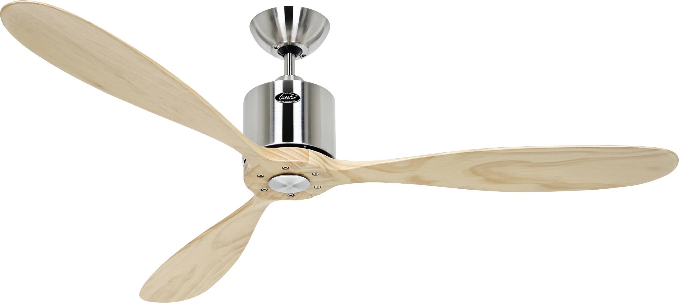 Thumbnail - CasaFan AEROPLAN ECO 132 BN-NT Flügel Massivholz natur Deckenventilator 27 W (Ø x H) 132 cm x 310 mm Chrom (gebürstet) m...