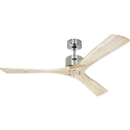 CasaFan MACAU 132 BN-NT Flügel natur mit Fernbedienung Deckenventilator 39 W (Ø x H) 132 cm x 350 mm Chrom (gebürstet) m...