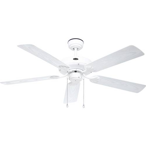 CasaFan CLASSIC OUTDOOR 132 WE-EW Flügel Kunststoff weiß Eiche Dekor Deckenventilator 60 W (Ø x H) 132 cm x 345 mm Weiß ...