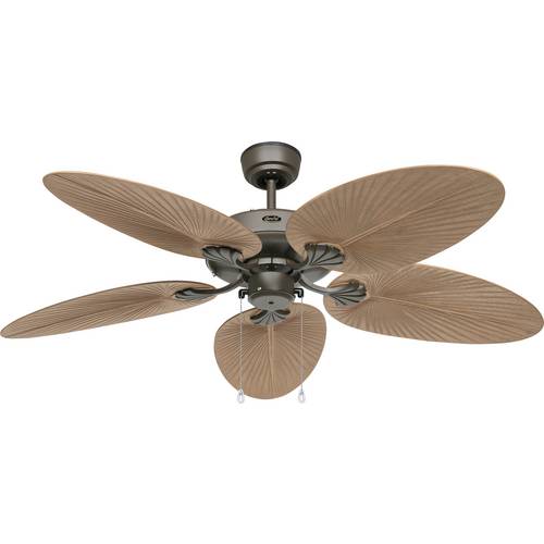 CasaFan CLASSIC OUTDOOR 132 BZ-PR Flügel Kunststoff Palme/Rattan braun Deckenventilator 61 W (Ø x H) 132 cm x 375 mm Bro...