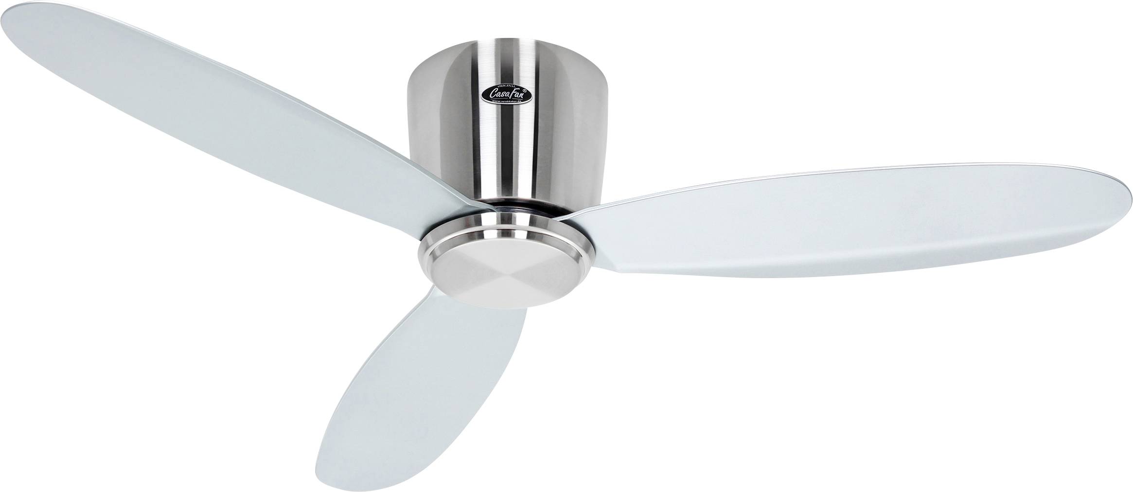 CasaFan ECO PLANO II 112 BN-SI WiFi Flügel silber Deckenventilator 13 W (Ø x H) 112 cm x 160 mm Chrom (gebürstet) mit Fe...