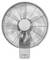 Ein wandmontierter Ventilator mit einem runden Metallgitter, das die Flügel abdeckt, mit einem Bedienfeld darunter, das Tasten zur Einstellung aufweist.
