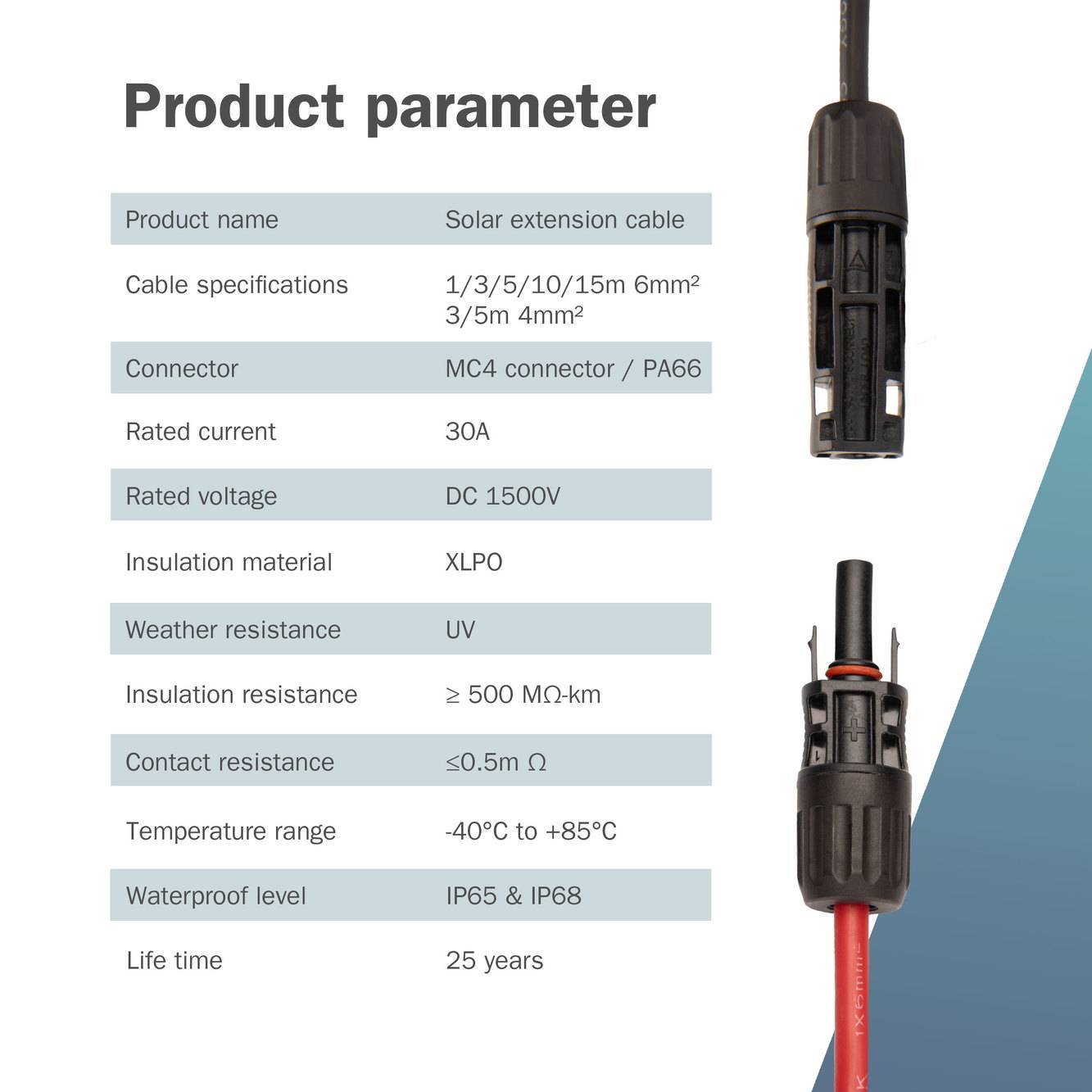 Digitus DK-SCEC66-0050 DK-SCEC66-0050 Solarkabel Verlängerung 6 mm² Kabellänge 5 m-4
