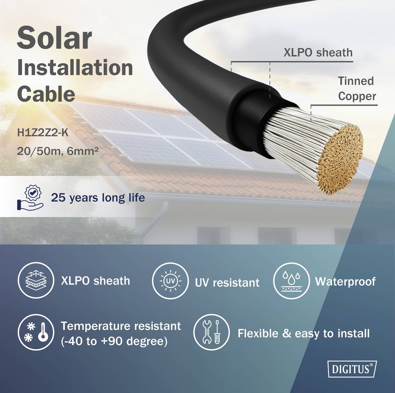 Digitus DK-SCIC6B-0200 DK-SCIC6B-0200 Solarkabel Installation 6 mm² Kabellänge 20 m-2