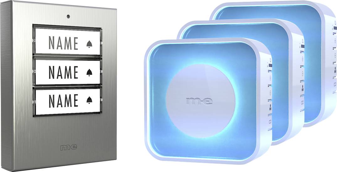 m-e modern-electronics 100064 Funkklingel beleuchtet