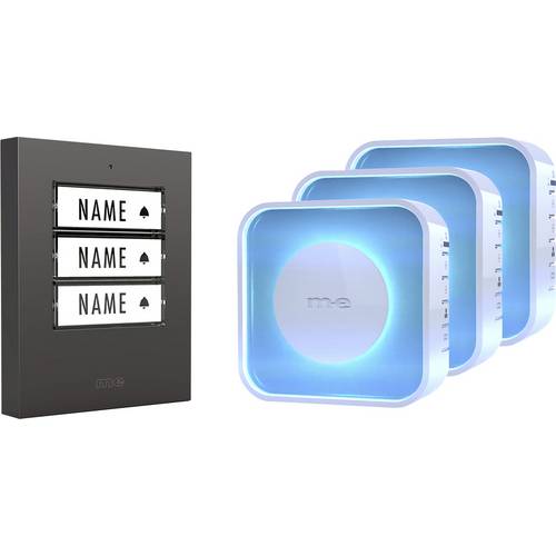 m-e modern-electronics 100083 Funkklingel Komplett-Set beleuchtet, mit Adressfeld