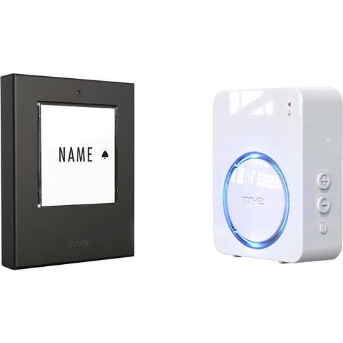 m-e modern-electronics 100127 Funkklingel Komplett-Set beleuchtet, mit Adressfeld