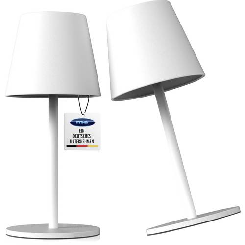 m-e modern-electronics LUNA-80 W (2er Set) 100211 Akku-Tischlampe Akkubetriebenes LED-Leuchtmittel EEK: F (A - G) Weiß