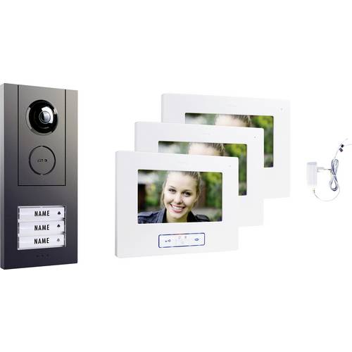 m-e modern-electronics VD ALU 6730 A Video-Türsprechanlage Weiß, Anthrazit