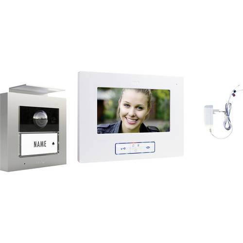 m-e modern-electronics VDV 20106 S Video-Türsprechanlage Anthrazit, Weiß