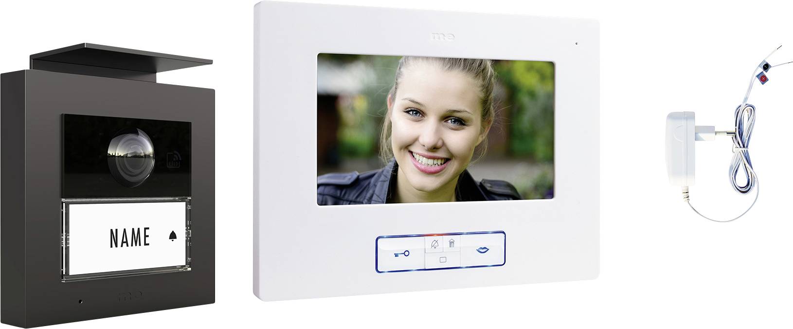 m-e modern-electronics VDV 20106 A Video-Türsprechanlage Weiß-Schwarz