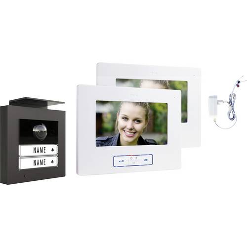 m-e modern-electronics VDV 20206 A Video-Türsprechanlage Weiß, Schwarz