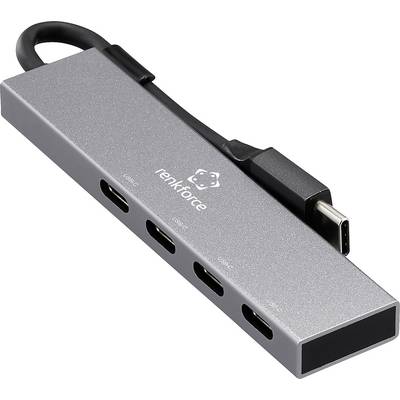 Ein schlanker, rechteckiger USB-C-Hub mit mehreren Anschlüssen, darunter HDMI, USB-A und SD-Kartenslot, der Konnektivitätslösungen für Laptops bietet.