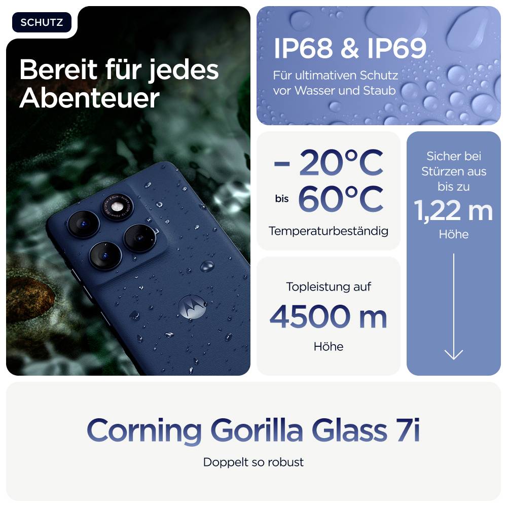 motorola edge 60 - 5G Smartphone 12GB/512GB (6.67""), Blau PB7H0020ES-14