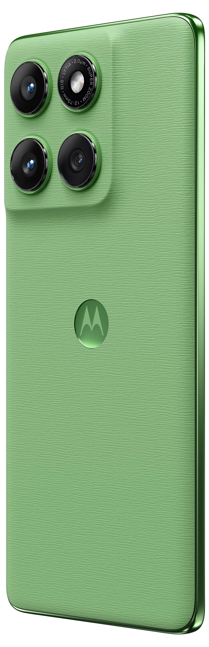 Ein grünes Smartphone mit einem Quad-Kamera-Setup auf der Rückseite.