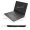 Laptop öffnen mit Bildschirmdiagonale von 39,6 cm, Basisbreite von 35,8 cm, Länge von 25,5 cm und Höhe von 2,3 cm.