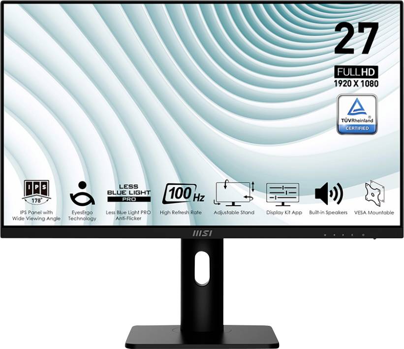 MSI PRO MP273APDE LED-Monitor EEK E (A - G) 68.6 cm (27 Zoll) 1920 x 1080 Pixel 16:9 4 ms HDMI®, DisplayPort, VGA IPS LE-0