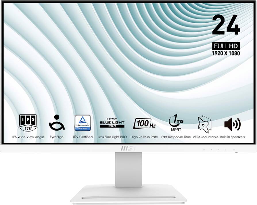 MSI PRO MP243XWDE LCD-Monitor EEK E (A - G) 60.5 cm (23.8 Zoll) 1920 x 1080 Pixel 16:9 4 ms HDMI®, DisplayPort, Kopfhöre-0