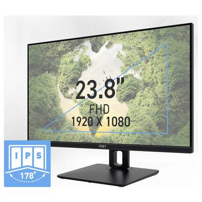 Ein 23,8-Zoll-Full-HD-Monitor, der eine malerische Luftaufnahme von grünem Laub und einem Fluss zeigt. Der Bildschirm verfügt über IPS-Technologie mit 178-Grad-Blickwinkel.