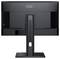 Ein schwarzer MSI-Monitor, von hinten gesehen, zeigt seinen Ständer und die Anschlüsse auf der Rückseite. Das Markenlogo ist oben sichtbar.