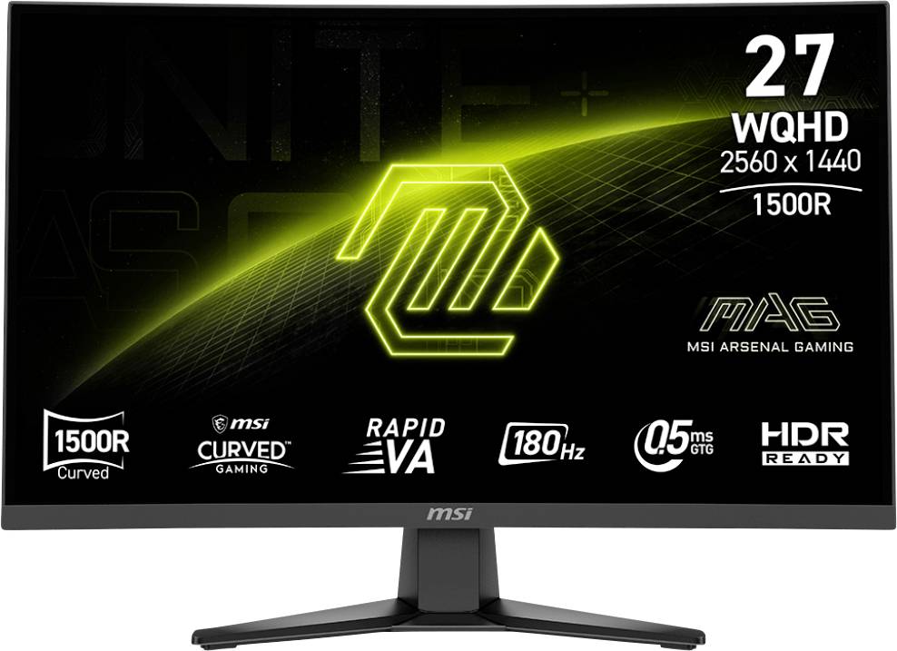 MSI MAG 275CQFDE E18 Gaming Monitor EEK F (A - G) 68.6 cm (27 Zoll) 2560 x 1440 Pixel 16:9 0.5 ms DisplayPort, HDMI® Rap